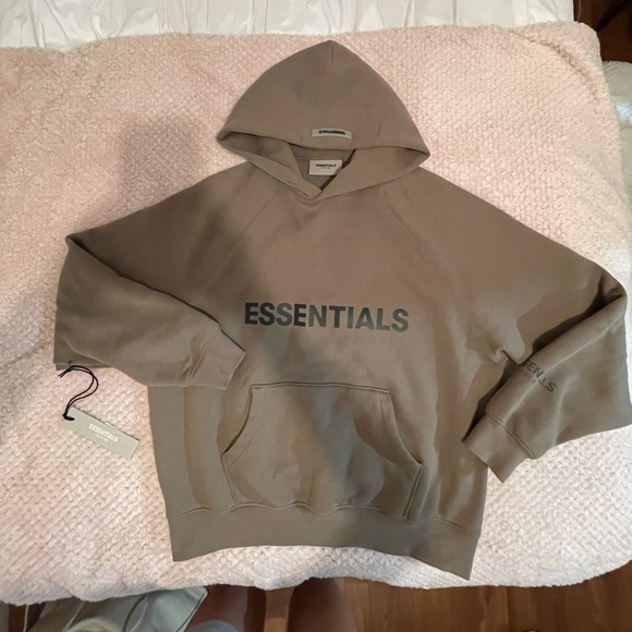 Essentials Tops - Essentials Fear Of God Hoodie (Taupe) Size XS